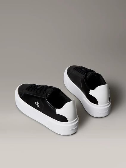 Calvin Klein Calvin Klein Kadın Platform Taban CK Logolu Deri Siyah Sneaker YW0YW01928-0GM