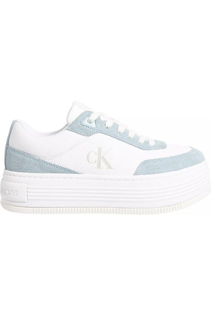 CALVIN KLEIN Calvin Kleın Kadın Platform Taban Süet Detaylı Deri Beyaz Sneaker YW0YW01797-02R