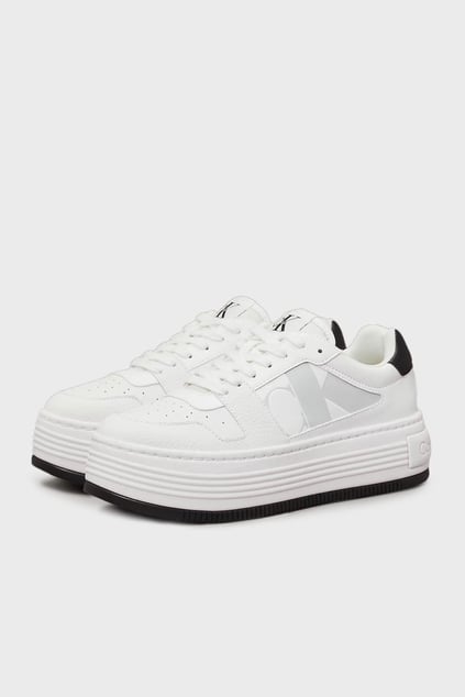 CALVIN KLEIN Calvin Kleın Kadın Platform Taban Nefes Alabilir Deri Beyaz Sneaker YW0YW01641-01W