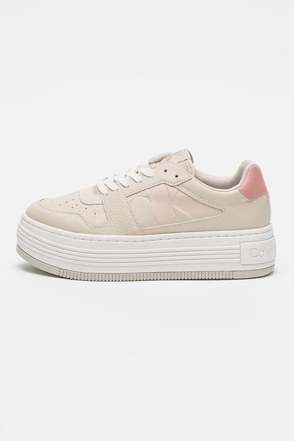 Calvin Klein Calvin Kleın Kadın Platform Taban Nefes Alabilir Deri Bej Sneaker YW0YW01641-0GE