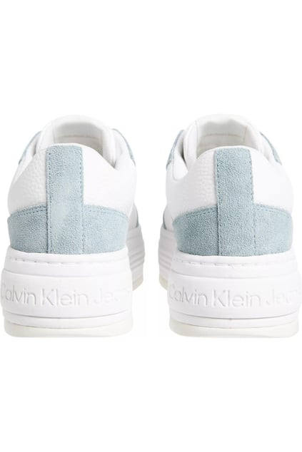 CALVIN KLEIN Calvin Kleın Kadın Platform Taban Süet Detaylı Deri Beyaz Sneaker YW0YW01797-02R