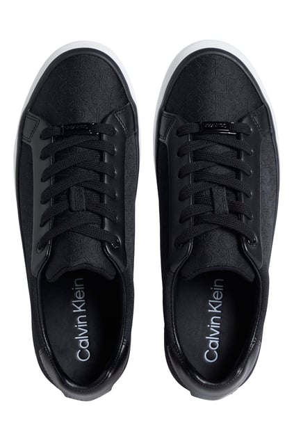 Calvin Klein Calvin Klein Kadın Platform Taban Bağcıklı Model CK İşlemeli Siyah Sneaker HW0HW02412-BEH