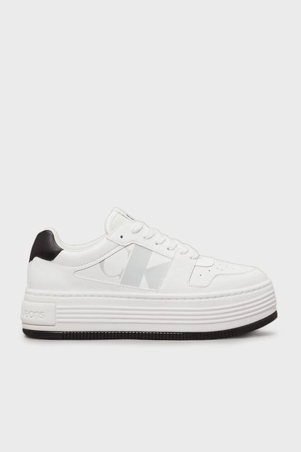 CALVIN KLEIN Calvin Kleın Kadın Platform Taban Nefes Alabilir Deri Beyaz Sneaker YW0YW01641-01W