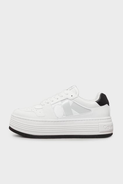 CALVIN KLEIN Calvin Kleın Kadın Platform Taban Nefes Alabilir Deri Beyaz Sneaker YW0YW01641-01W