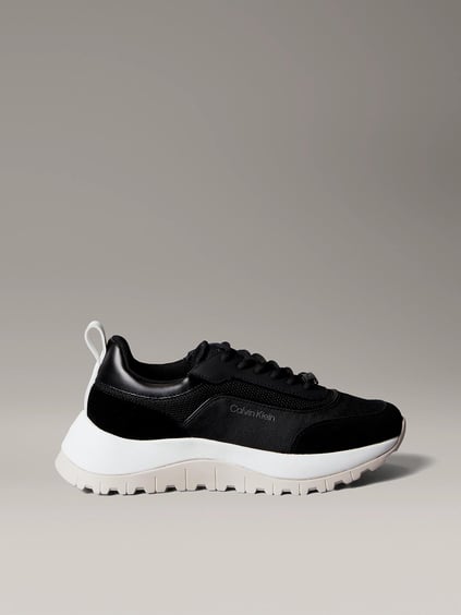 Calvin Klein Calvin Klein Kadın Rahat Yüksek Taban Süet Detaylı Siyah Sneaker HW0HW02487-0GM