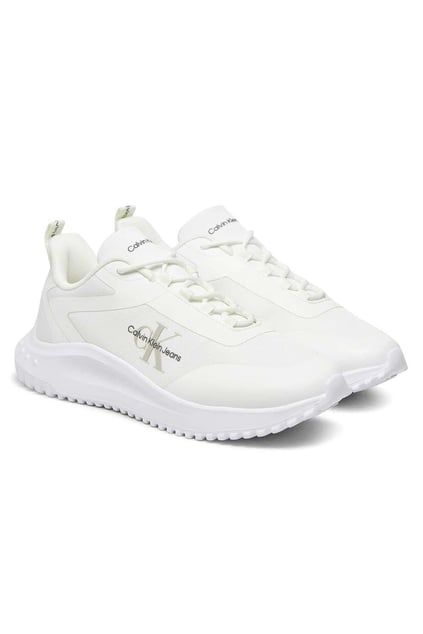 Calvin Klein Calvin Kleın Kadın Rahat Taban Marka Logolu Bağcıklı Beyaz Sneaker YW0YW01442-0K4