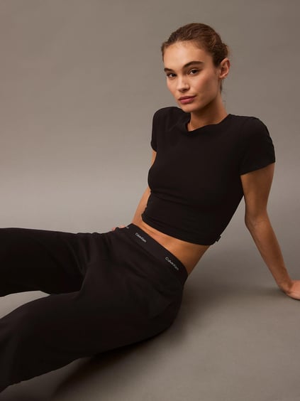Calvin Klein Calvin Kleın Kadın Rahat Kesim Pamuklu Beli ve Paçası Lastikli Siyah Eşofman Altı 000QS7271E-UB1