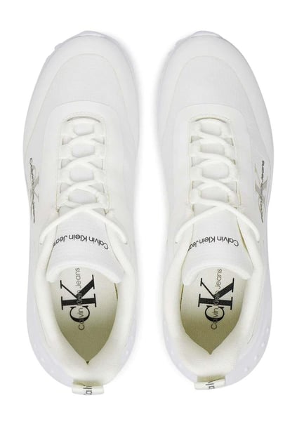 Calvin Klein Calvin Kleın Kadın Rahat Taban Marka Logolu Bağcıklı Beyaz Sneaker YW0YW01442-0K4