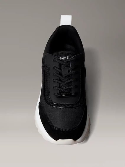 Calvin Klein Calvin Klein Kadın Rahat Yüksek Taban Süet Detaylı Siyah Sneaker HW0HW02487-0GM