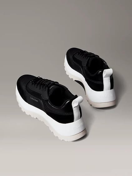 Calvin Klein Calvin Klein Kadın Rahat Yüksek Taban Süet Detaylı Siyah Sneaker HW0HW02487-0GM
