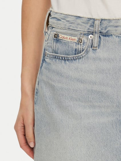 Calvin Klein Calvin Kleın Kadın Regular Fit Eskitme Detaylı Denim Mini Mavi Etek J20J224534-1AA