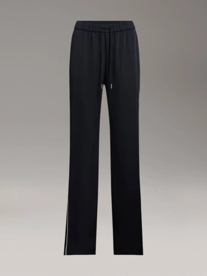 Calvin Klein Calvin Klein Kadın Regular Fit Beli Lastikli Yanları Şerit Çizgili Düz Paça Siyah Pantolon K20K208365-BEH