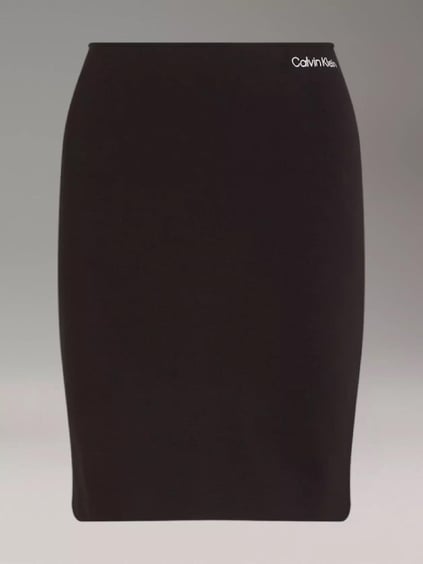 Calvin Klein Calvin Kleın Kadın Regular Fit Pamuklu İp Bağlamalı Lastikli Paça Siyah Etek J20J224862-BEH
