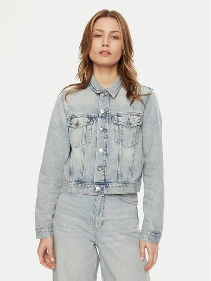 Calvin Klein Calvin Klein Kadın Regular Fit Cep Detaylı Uzun Kollu Denim Mavi Ceket J20J224544-1AA