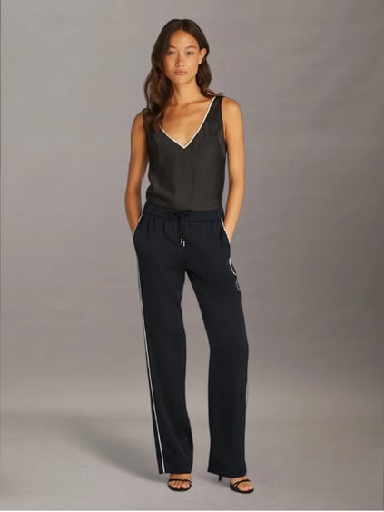 Calvin Klein Calvin Klein Kadın Regular Fit Beli Lastikli Yanları Şerit Çizgili Düz Paça Siyah Pantolon K20K208365-BEH