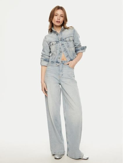 Calvin Klein Calvin Klein Kadın Regular Fit Cep Detaylı Uzun Kollu Denim Mavi Ceket J20J224544-1AA
