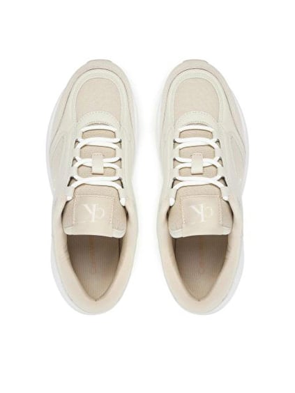 Calvin Klein Calvin Klein Kadın Renk Geçişli Orta Topuk Rahat Kalın Taban CK Yazı Detaylı Bej Sneaker YW0YW01743-0F8