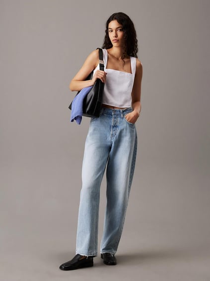 Calvin Klein Calvin Klein Kadın Sırt Düğme Kapama Kalın Askı Crop Boy Beyaz Büstiyer J20J225347-YAA
