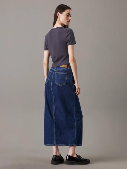 Calvin Klein Calvin Klein Kadın Slim Fit Kısa Kollu Pamuklu Mavi Atlet J20J224769-CGE