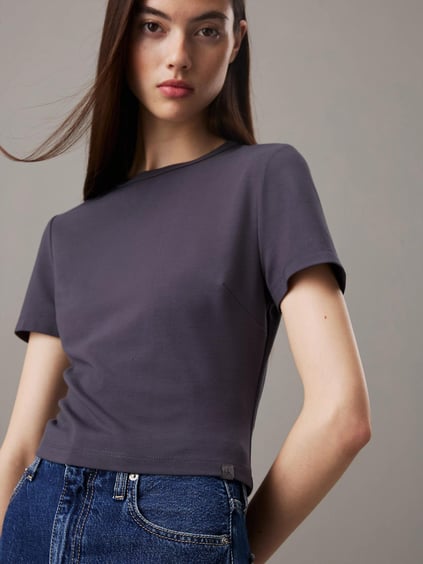 Calvin Klein Calvin Klein Kadın Slim Fit Kısa Kollu Pamuklu Mavi Atlet J20J224769-CGE