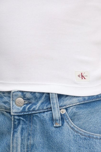 Calvin Klein Calvin Klein Kadın Straplez Düz Model Dar Beyaz Bluz J20J225310-YAA