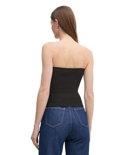 Calvin Klein Calvin Klein Kadın Straplez Düz Model Dar Siyah Bluz J20J225310-BEH