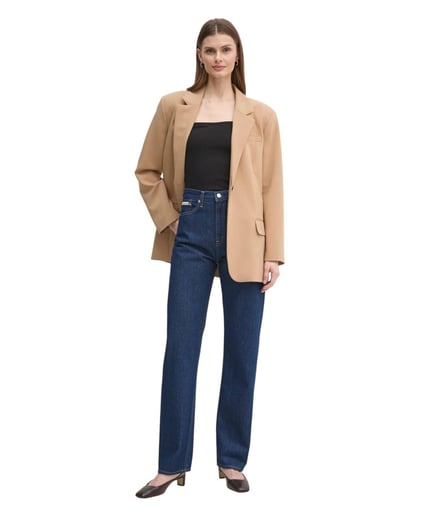 Calvin Klein Calvin Klein Kadın Straplez Düz Model Dar Siyah Bluz J20J225310-BEH