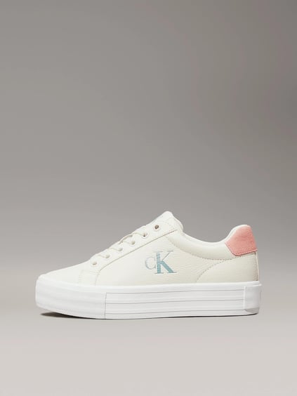 Calvin Klein Calvin Kleın Kadın Yüksek Rahat Taban Deri Beyaz Sneaker YW0YW01669-0LD