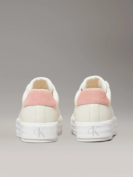 Calvin Klein Calvin Kleın Kadın Yüksek Rahat Taban Deri Beyaz Sneaker YW0YW01669-0LD