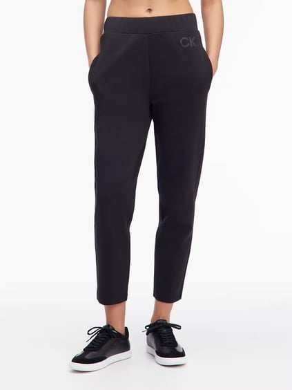 Calvin Klein Calvin Kleın Kadın Yüksek Bel Pamuklu Slim Fit Dar Paça Siyah Eşofman Altı K20K207945-BEH