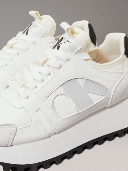 CALVIN KLEIN Calvin Kleın Kadın Yüksek Taban Bağcıklı Rahat Beyaz Sneaker YW0YW01642-01W