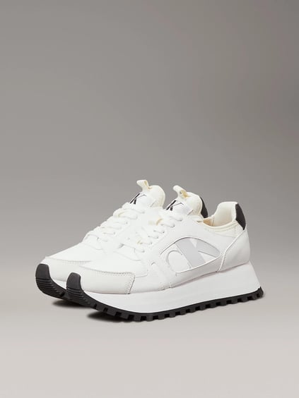 CALVIN KLEIN Calvin Kleın Kadın Yüksek Taban Bağcıklı Rahat Beyaz Sneaker YW0YW01642-01W