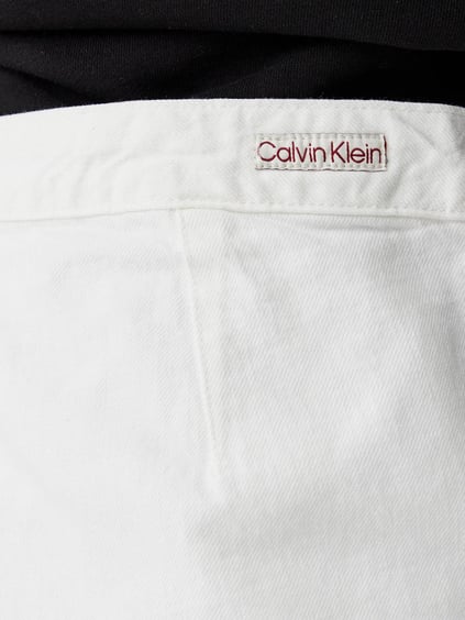 Calvin Klein Calvin Klein Kadın Yüksek Bel Kısa Boy Cep Detay Denim Kumaş Beyaz Etek J20J225194-1AA