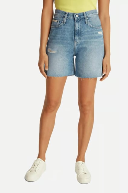 Calvin Klein Calvin Klein Kadın Yüksek Bel Kısa Boy Cep Detay Lacivert Şort J20J225513-1A4
