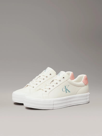 Calvin Klein Calvin Kleın Kadın Yüksek Rahat Taban Deri Beyaz Sneaker YW0YW01669-0LD