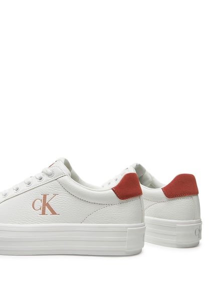 Calvin Klein Calvin Kleın Kadın Yüksek Rahat Taban Deri Beyaz Sneaker YW0YW01669-0K6