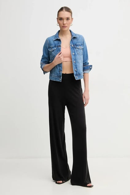 Calvin Klein Calvin Klein Kadın Yüksek Bel Geniş Paça Regular Fit Siyah Pantolon J20J225337-BEH