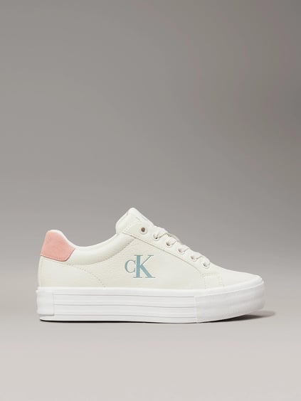Calvin Klein Calvin Kleın Kadın Yüksek Rahat Taban Deri Beyaz Sneaker YW0YW01669-0LD