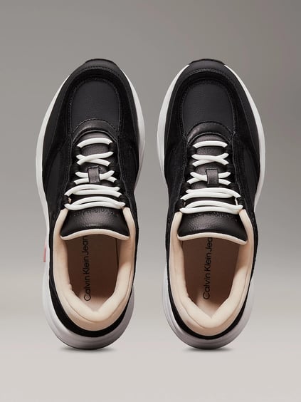Calvin Klein Calvin Kleın Kadın Yüksek Dolgu Topuklu Rahat Taban Süet Detaylı Deri Siyah Sneaker YW0YW01646-0GU