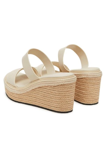 Calvin Klein Calvin Klein Kadın Yüksek ve Açık Topuklu Deri Bej Sandalet HW0HW02375-AEO