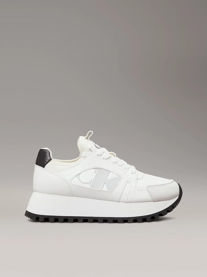CALVIN KLEIN Calvin Kleın Kadın Yüksek Taban Bağcıklı Rahat Beyaz Sneaker YW0YW01642-01W