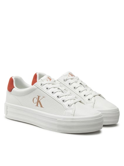 Calvin Klein Calvin Kleın Kadın Yüksek Rahat Taban Deri Beyaz Sneaker YW0YW01669-0K6