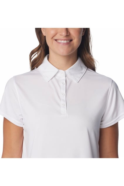 Columbia Columbia Kadın Polo Yaka Kısa Kollu Pamuklu Günlük Beyaz Polo Yaka T-Shirt 2070251-100