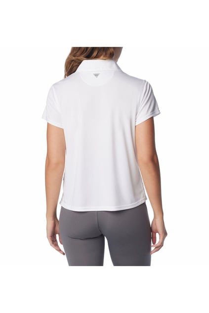 Columbia Columbia Kadın Polo Yaka Kısa Kollu Pamuklu Günlük Beyaz Polo Yaka T-Shirt 2070251-100