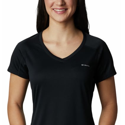 Columbia Columbia Kadın Slim Fit V Yaka Marka Logolu Günlük Siyah T-Shirt 1533571-010