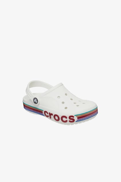 Crocs Crocs UNISEX Taban Çok Renkli Şerit Detaylı Logolu Beyaz Terlik 209730-100