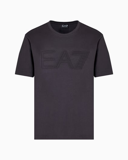 Ea7 Ea7 Erkek %100 Pamuklu Göğüste Büyük EA7 Logolu Yuvarlak Yaka Kısa Kollu Lacivert T-Shirt 7M000149 AF14772-U8115
