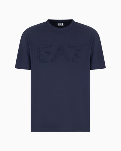 Ea7 Ea7 Erkek %100 Pamuklu Göğüste Büyük EA7 Logolu Yuvarlak Yaka Kısa Kollu Lacivert T-Shirt 7M000149 AF14772-UB102