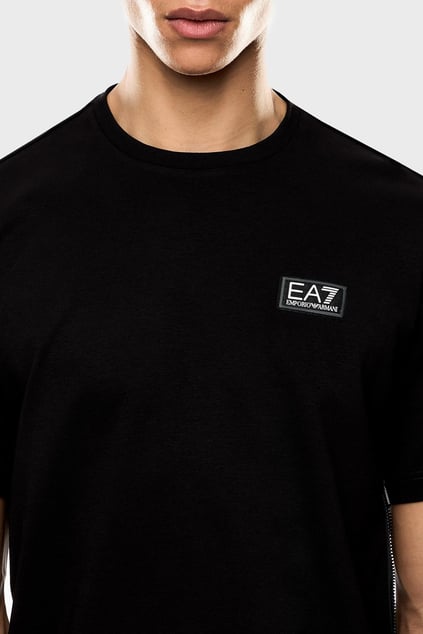 Ea7 Ea7 Erkek Bisiklet Yaka EA7 Yazı Detay Kısa Kol Dar Siyah T-Shirt 7M000516 AF14616-UC001