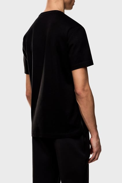 Ea7 Ea7 Erkek Bisiklet Yaka EA7 Yazı Detay Kısa Kol Dar Siyah T-Shirt 7M000516 AF14616-UC001